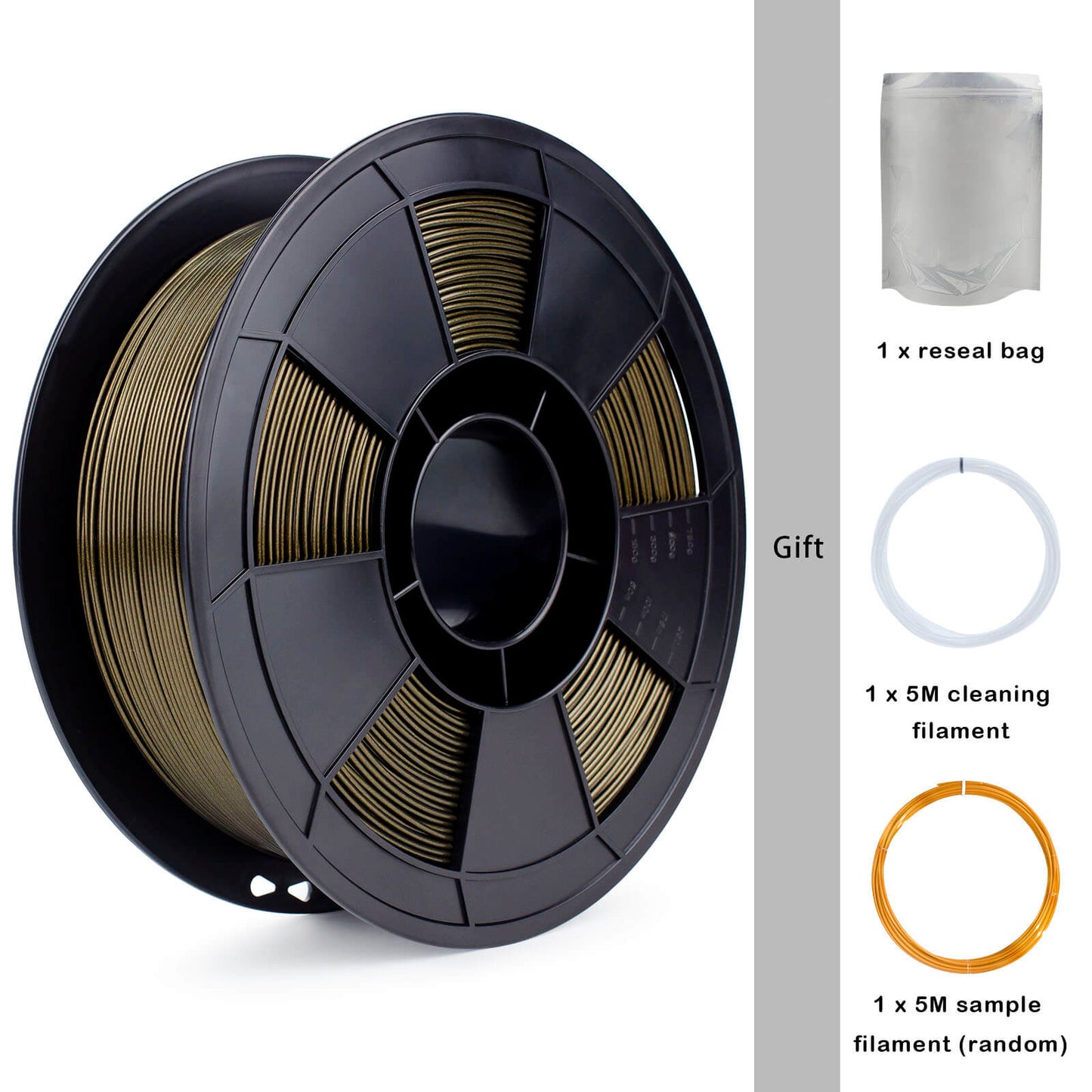 3D Craft Glitter Mystical Series PLA Filament 1.75mm, Midnight Gold