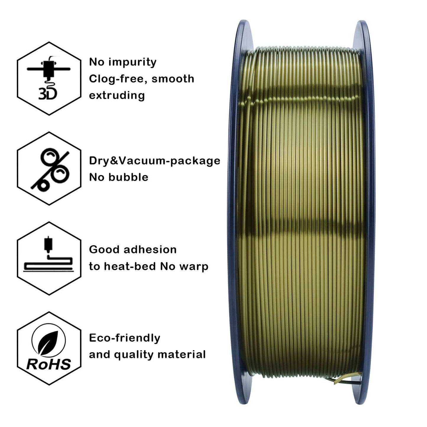 3D Craft Silk PLA Filament 1.75mm, Bronze