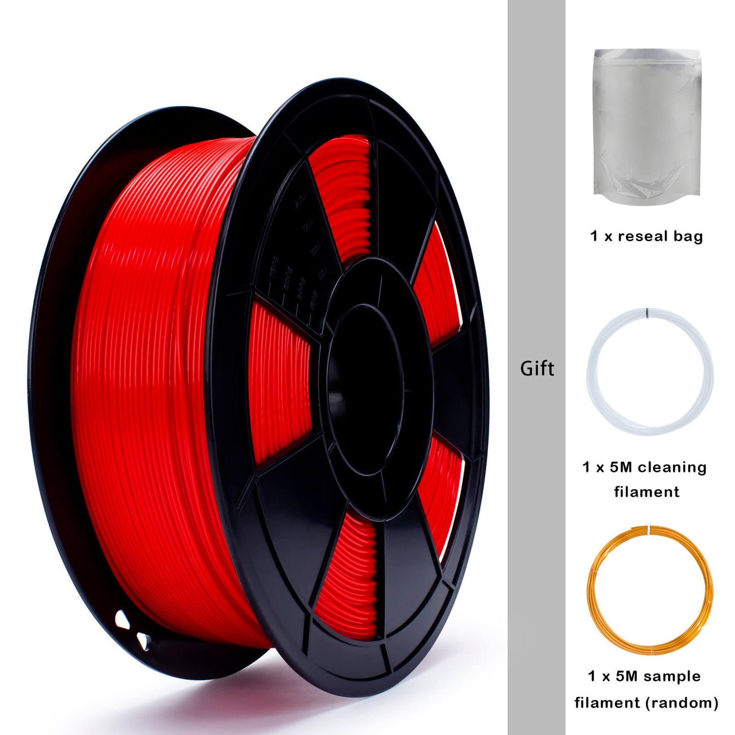 3D Craft Fluorescence PLA Filament 1.75mm, Fluo Red