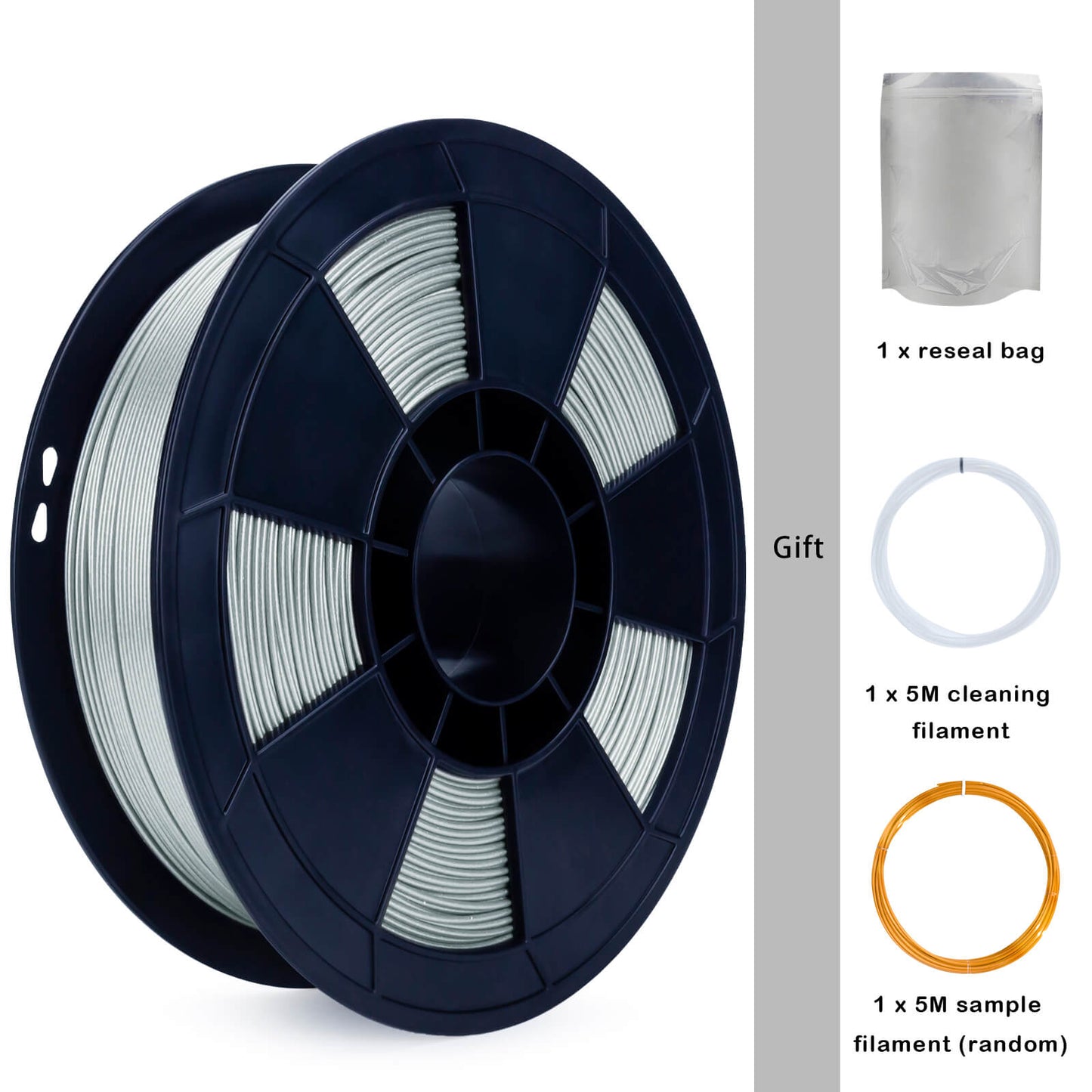 3D Craft Glitter Diamond PLA Filament 1.75mm, Silver