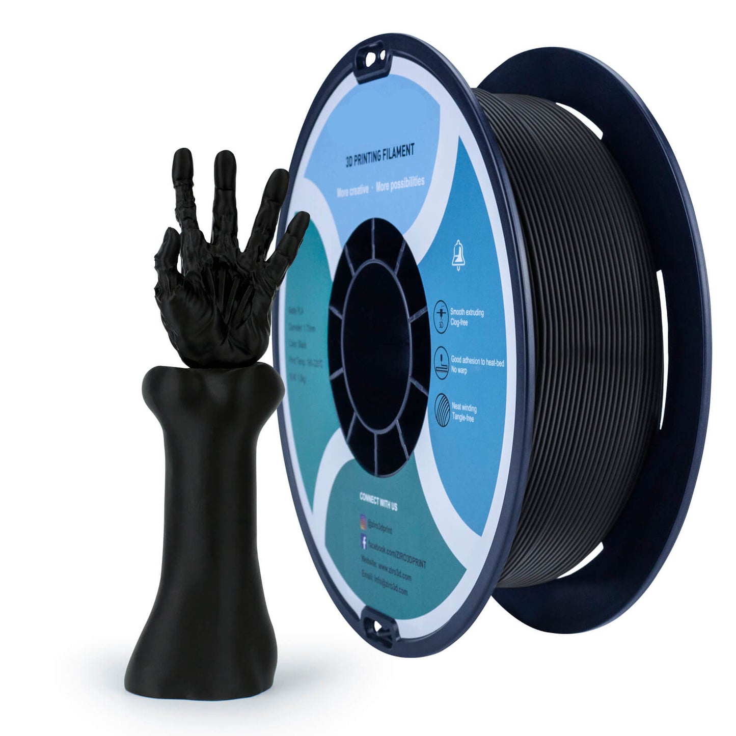 3D Craft Matte PLA Filament 1.75mm, Black