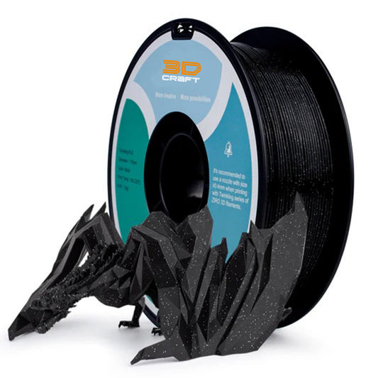 3D Craft Glitter Twinkling PLA Filament 1.75mm, Black