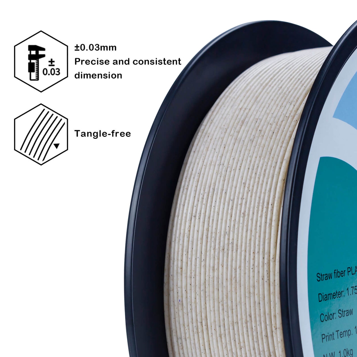 3D Craft Stone PLA Filament 1.75mm, Straw