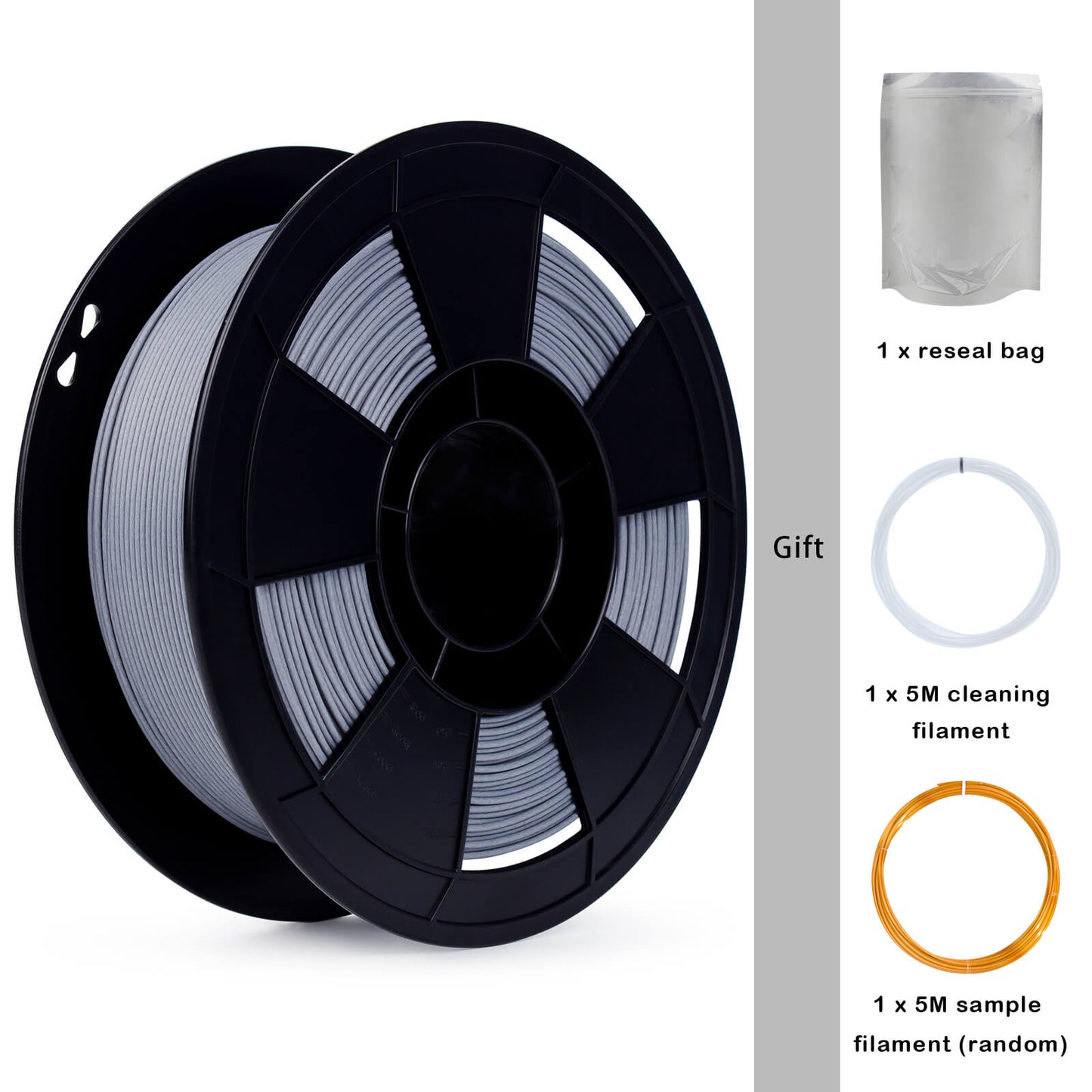 3D Craft Carbon Fiber PLA Filament 1.75mm, Space Gray