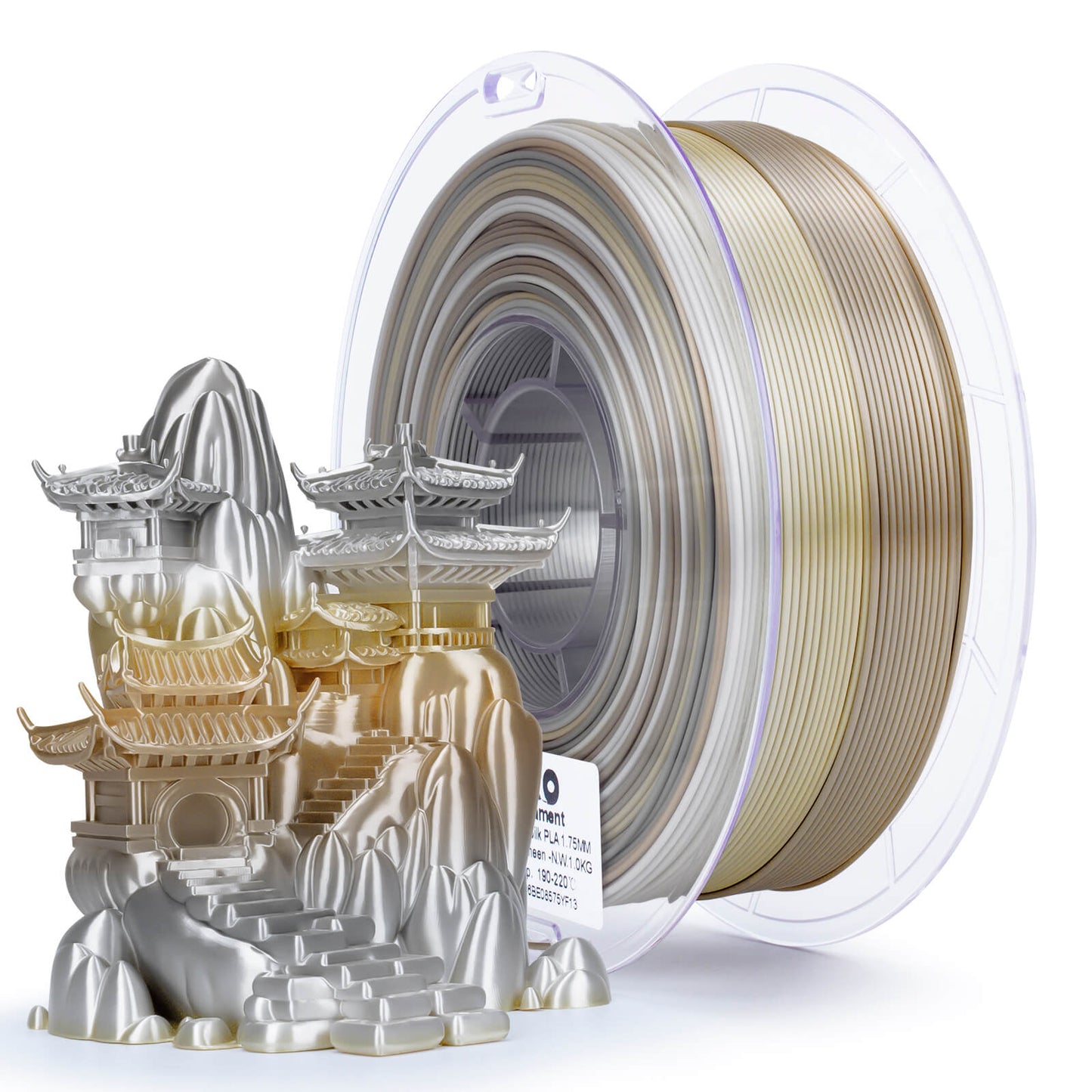 3D Craft Fast Gradient Silk PLA Filament 1.75mm, Champagne Sheen