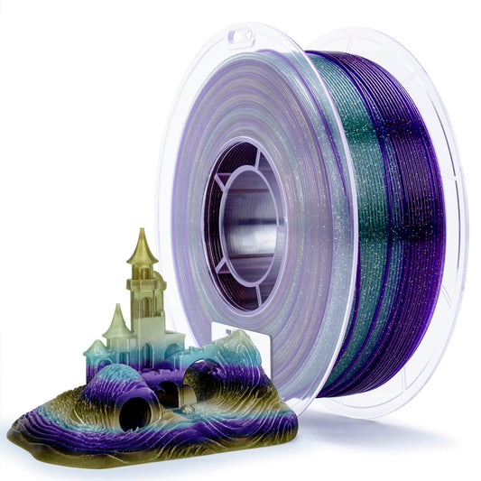 3D Craft Fast Gradient Twinkling Translucent PLA Filament 1.75mm, Luxury Nightfall