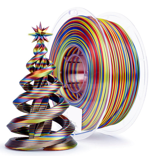 3D Craft  Stripes Silk PLA Glossy Multicolors Filament 1.75mm 1kg/2.2lb Spool , Firework Stripes