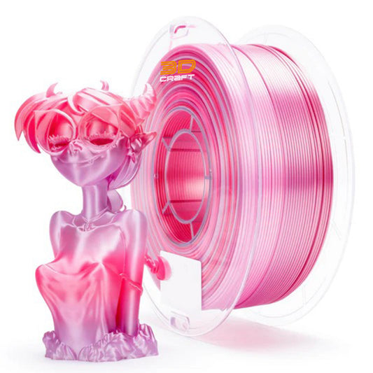 3D Craft Fast Gradient Silk PLA Filament 1.75mm, Peach Blush