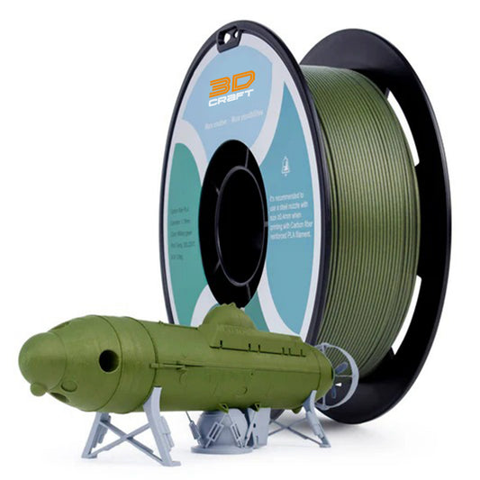 3D Craft Carbon Fiber PLA Filament 1.75mm, Military Green
