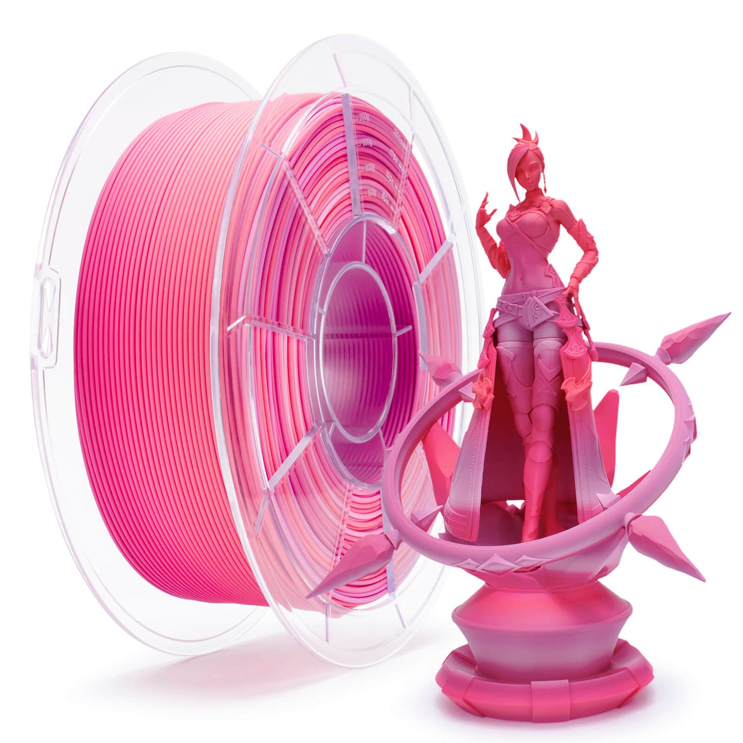 3D Craft Fast Gradient Matte PLA Filament 1.75mm, Pink Hydrangea