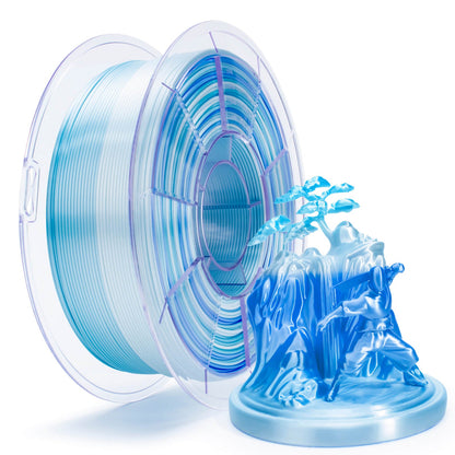 3D Craft Fast Gradient Silk PLA Filament 1.75mm, Ice Blue