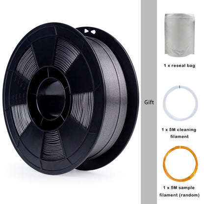 3D Craft  Glitter Diamond  PLA Filament 1.75mm, Silver Gray