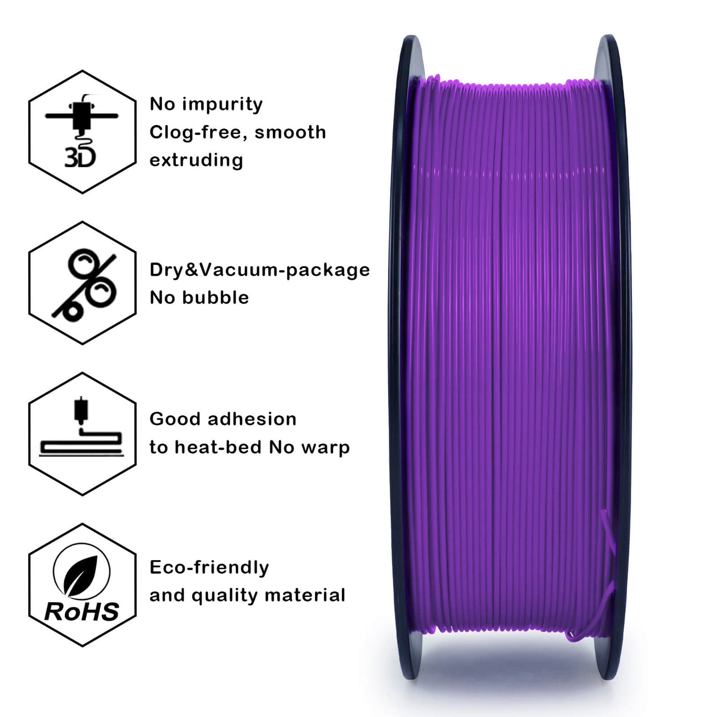 3D Craft  PLA PRO Basic Color Series Filament 1.75mm, Purple