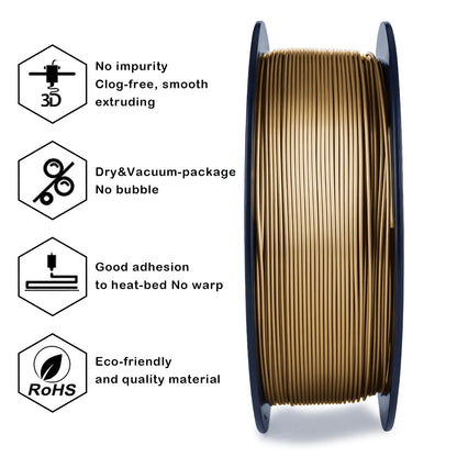 3D Craft  Metal PLA Filament 1.75mm, Copper