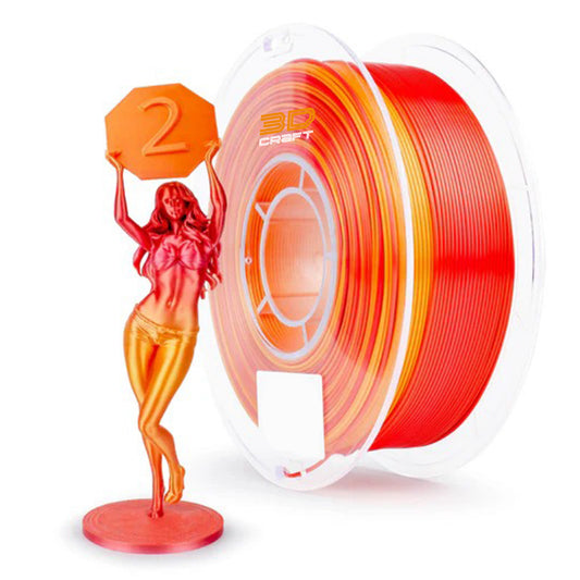 3D Craft Fast Gradient Silk PLA Filament 1.75mm, Personality Series- Passionate