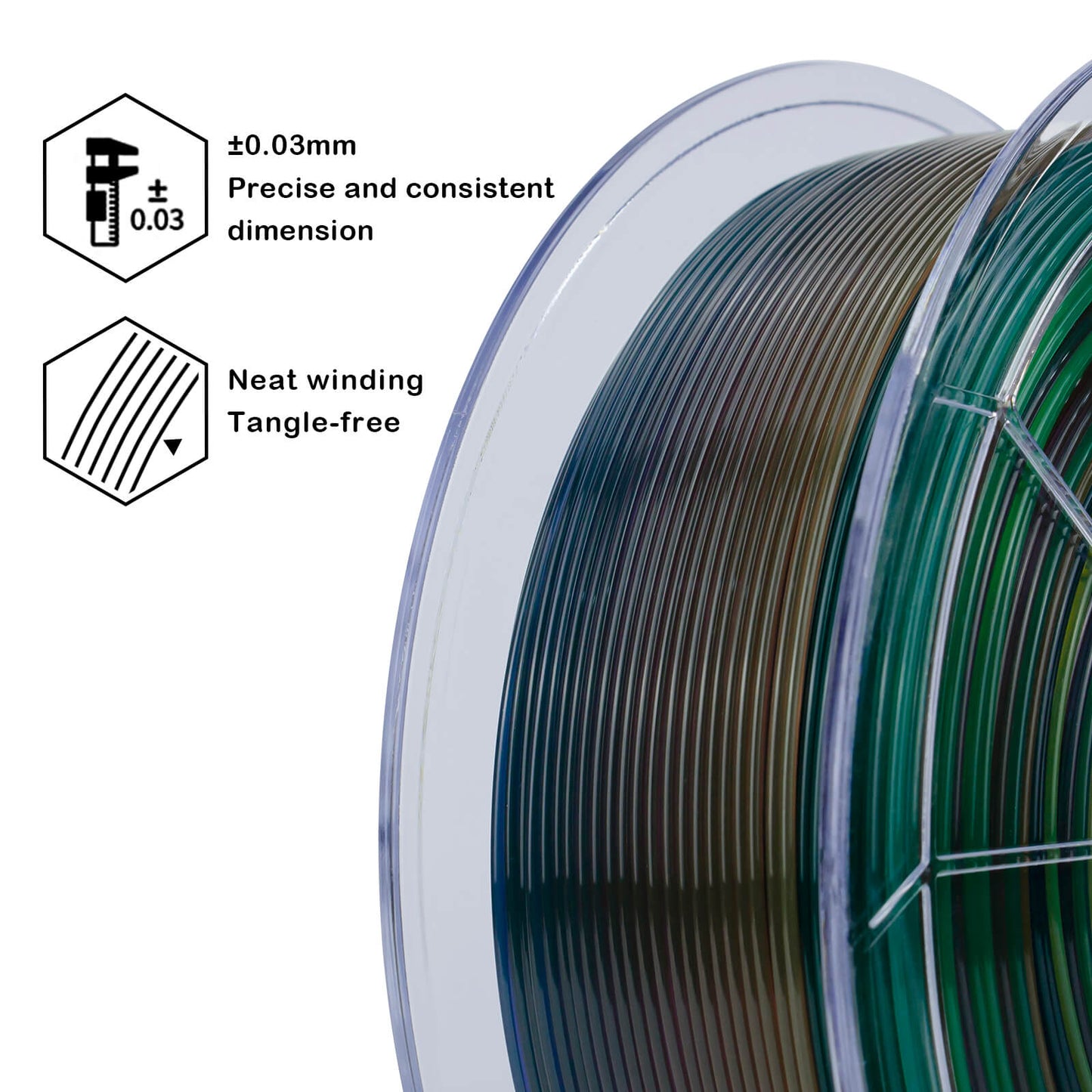3D Craft  Gradient Translucent PLA Season Series Filament 1.75mm, Spring