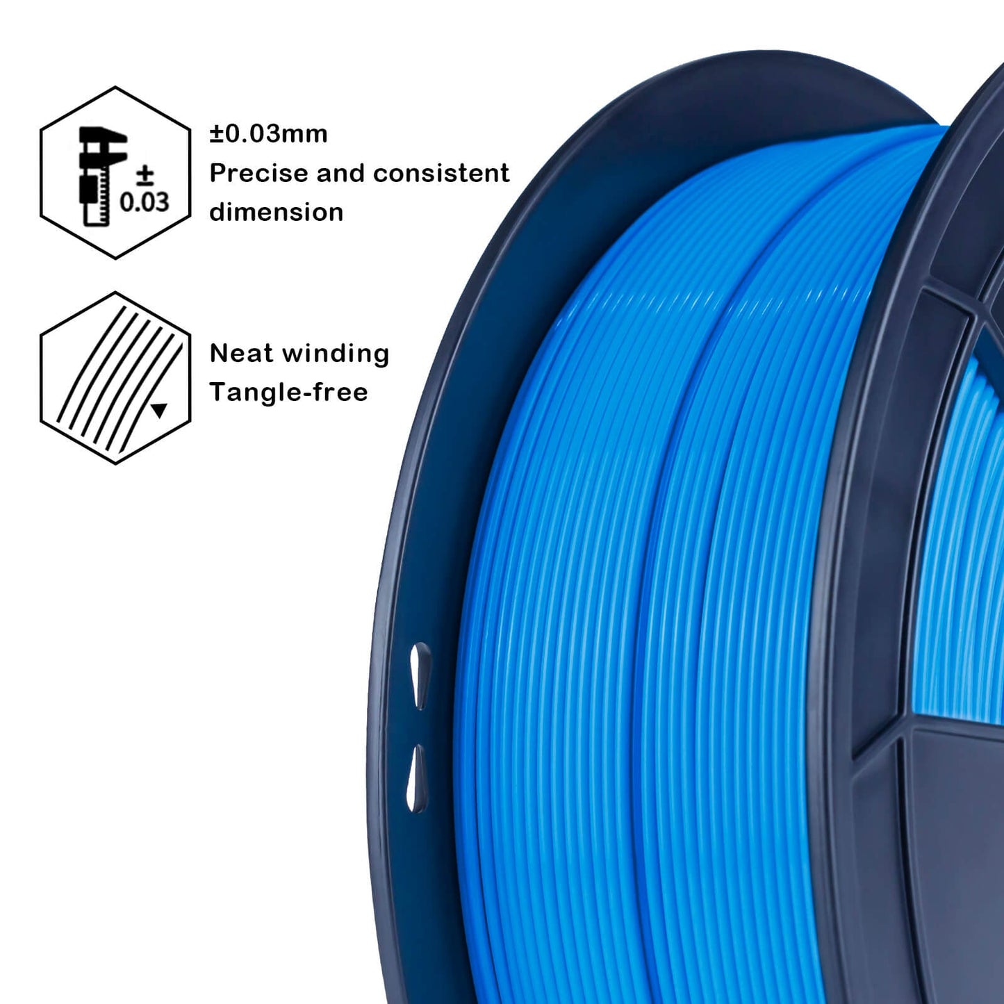 3D Craft  Fluorescence PLA Filament 1.75mm, Fluo Blue