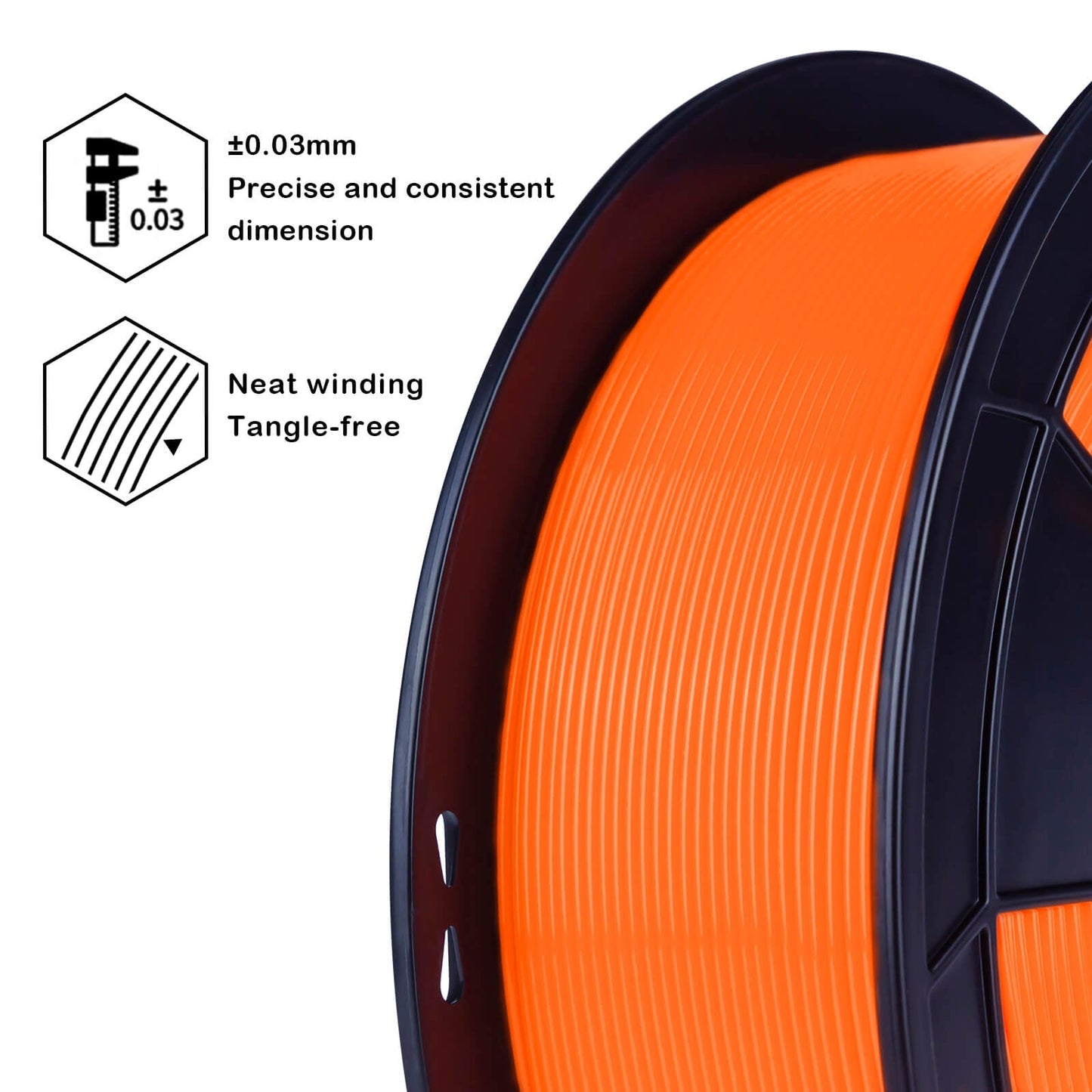 3D Craft Fluorescence PLA Filament 1.75mm, Fluo Orange