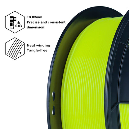 3D Craft Fluorescence PLA Filament 1.75mm, Fluo Yellow