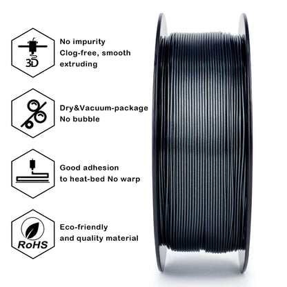 3D Craft Glitter Mystical Series PLA Filament 1.75mm, Midnight Silver