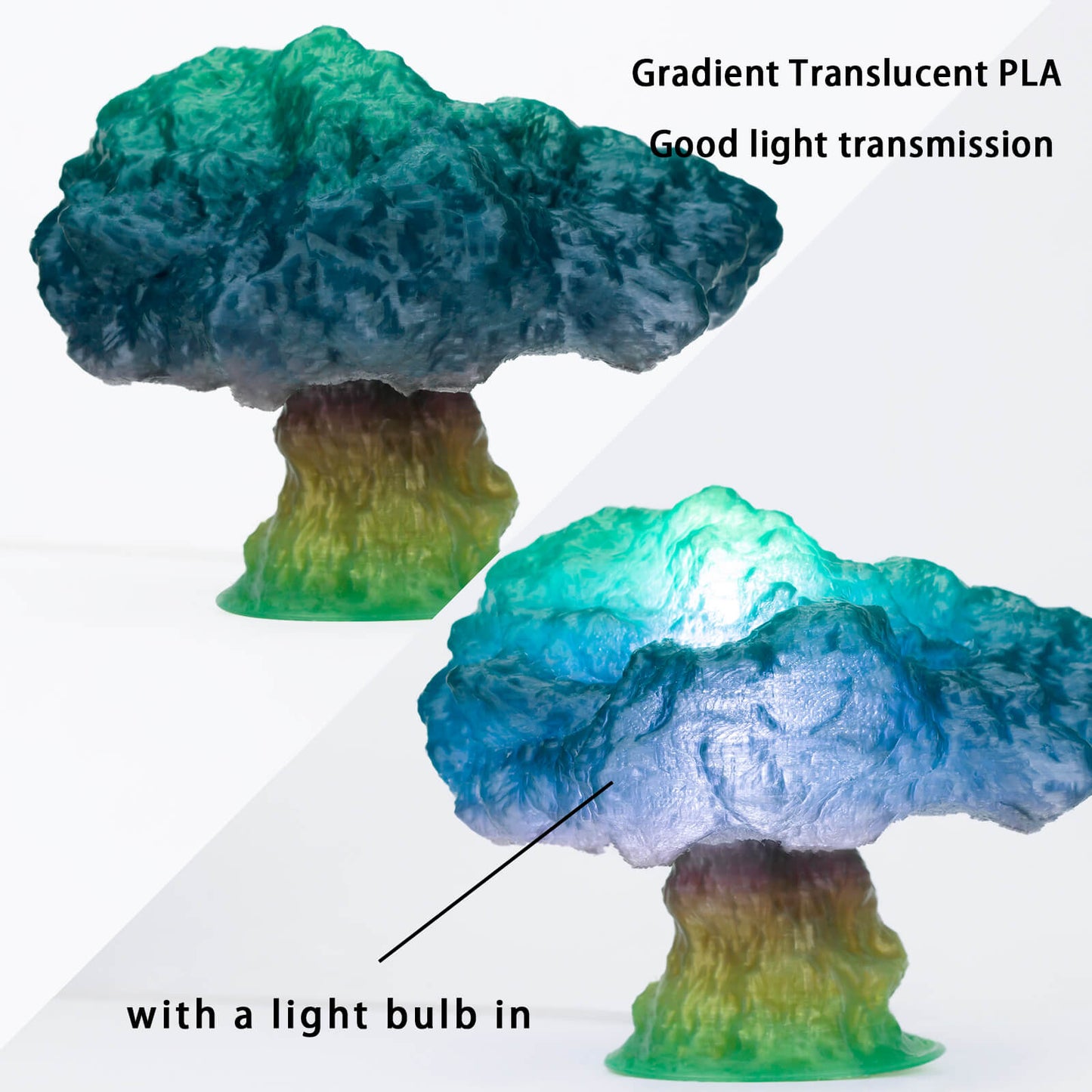 3D Craft  Gradient Translucent PLA Season Series Filament 1.75mm, Spring