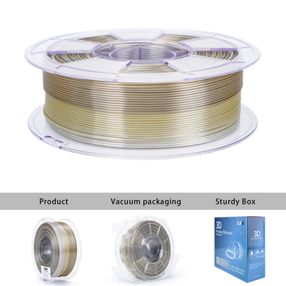 3D Craft Fast Gradient Silk PLA Filament 1.75mm, Champagne Sheen