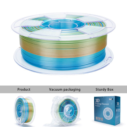 3D Craft Fast Gradient Silk PLA Filament 1.75mm, Forest Gleam