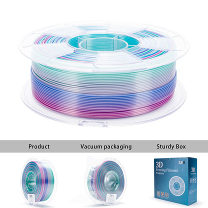 3D Craft Fast Gradient Silk PLA Filament 1.75mm, Aqua Sky