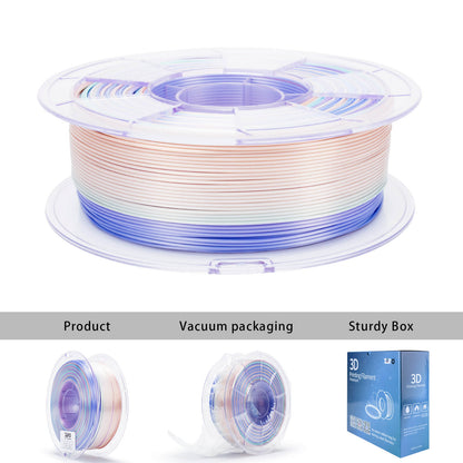 3D Craft Fast Gradient Silk PLA Filament 1.75mm, Pastel Pearl