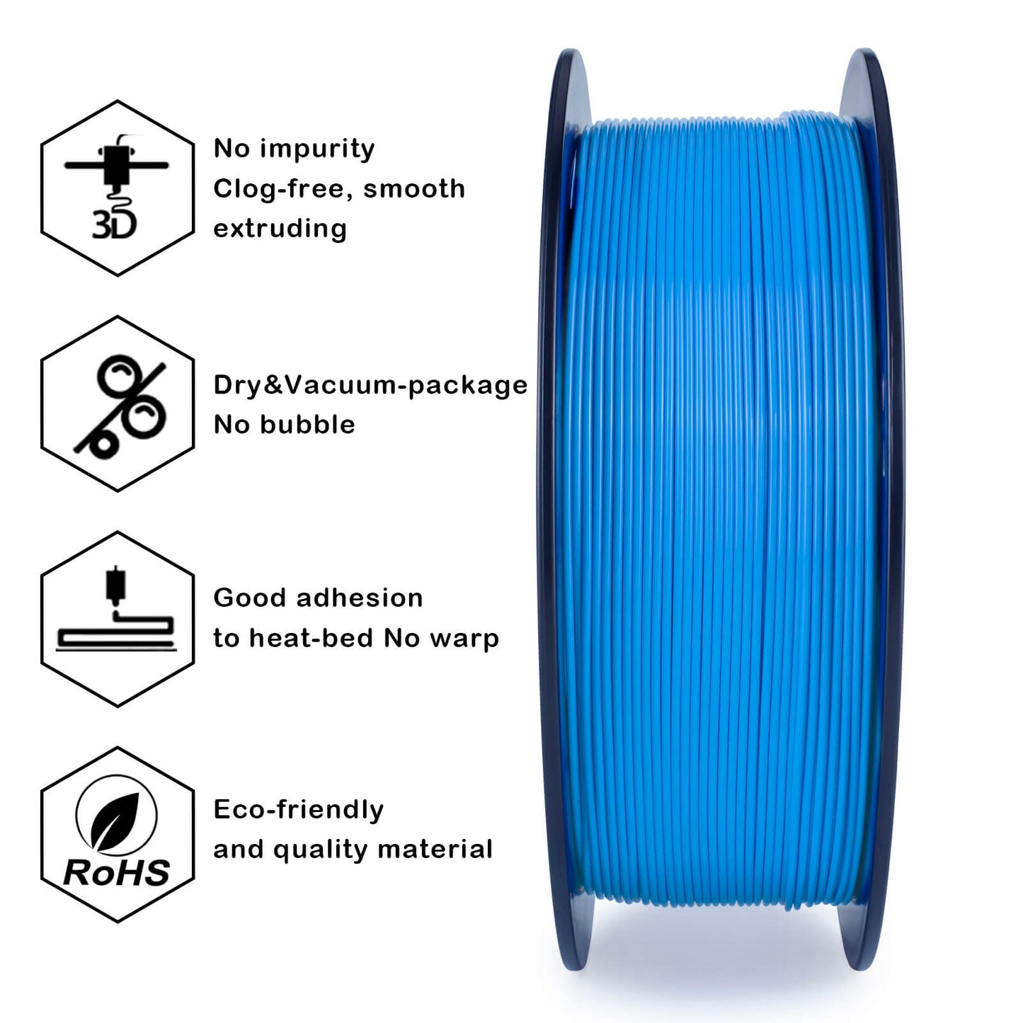 3D Craft  Fluorescence PLA Filament 1.75mm, Fluo Blue