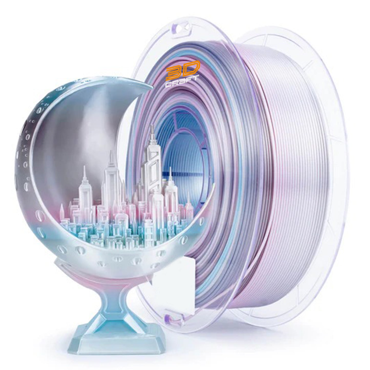 3D Craft Fast Gradient Silk PLA Filament 1.75mm, Lunar Bloom