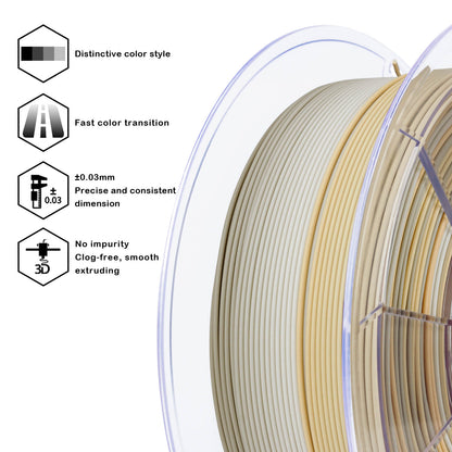 3D Craft Fast Gradient Matte PLA Filament 1.75mm, Beige Shell