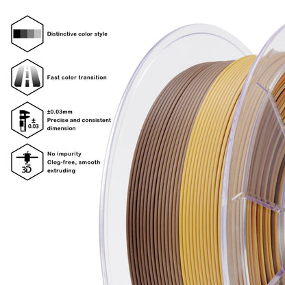 3D Craft Fast Gradient Matte PLA Filament 1.75mm, Castle Brick