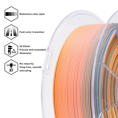 3D Craft Fast Gradient Matte PLA Filament 1.75mm, Harvest Bliss