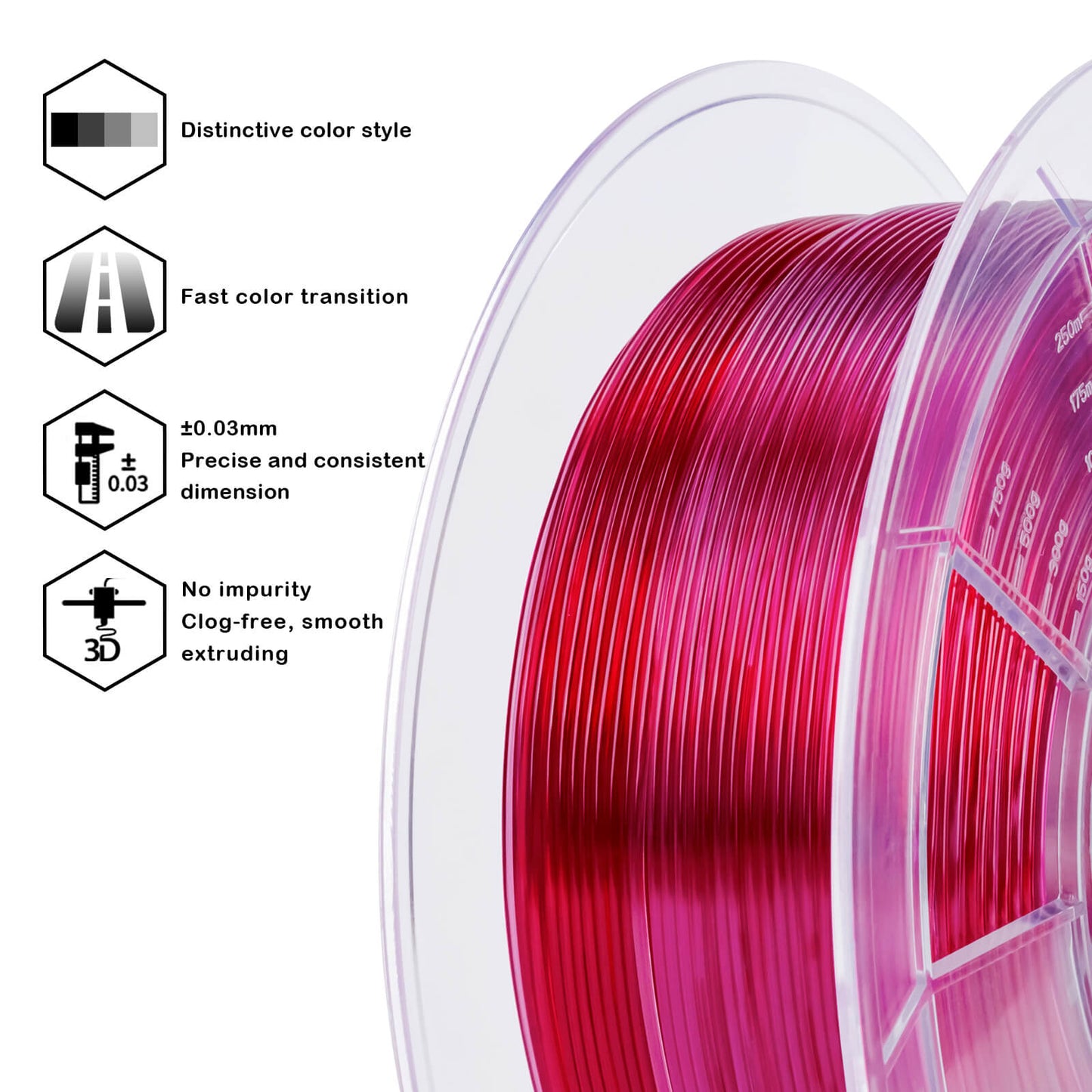 3D Craft Shore 95A Hardness TPU Filament 1.75mm, Flex Fushsia
