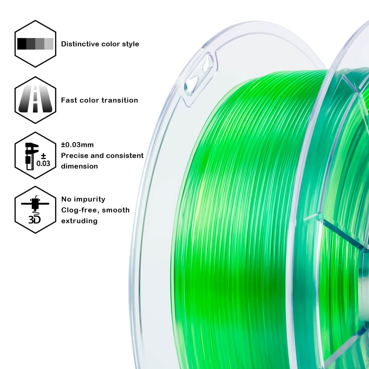 3D Craft Shore 95A Hardness TPU Filament 1.75mm, Flex Lime