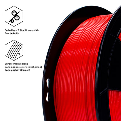 3D Craft Fluorescence PLA Filament 1.75mm, Fluo Red