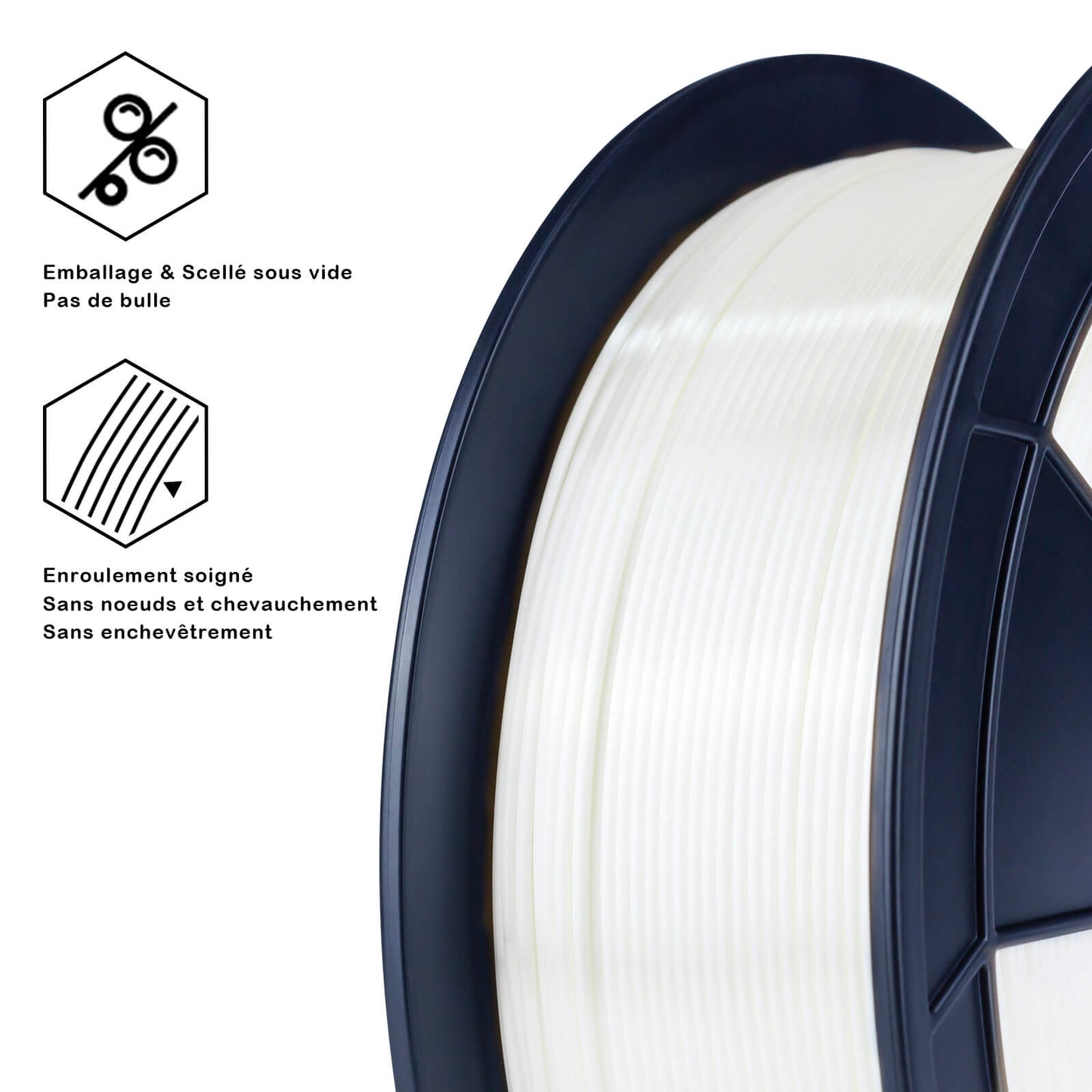 3D Craft Silk PLA Filament 1.75mm, White