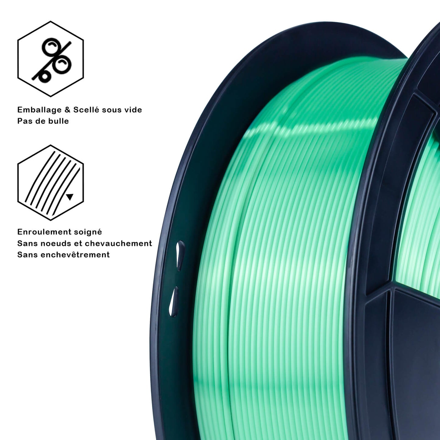 3D Craft Silk PLA Filament 1.75mm, Green