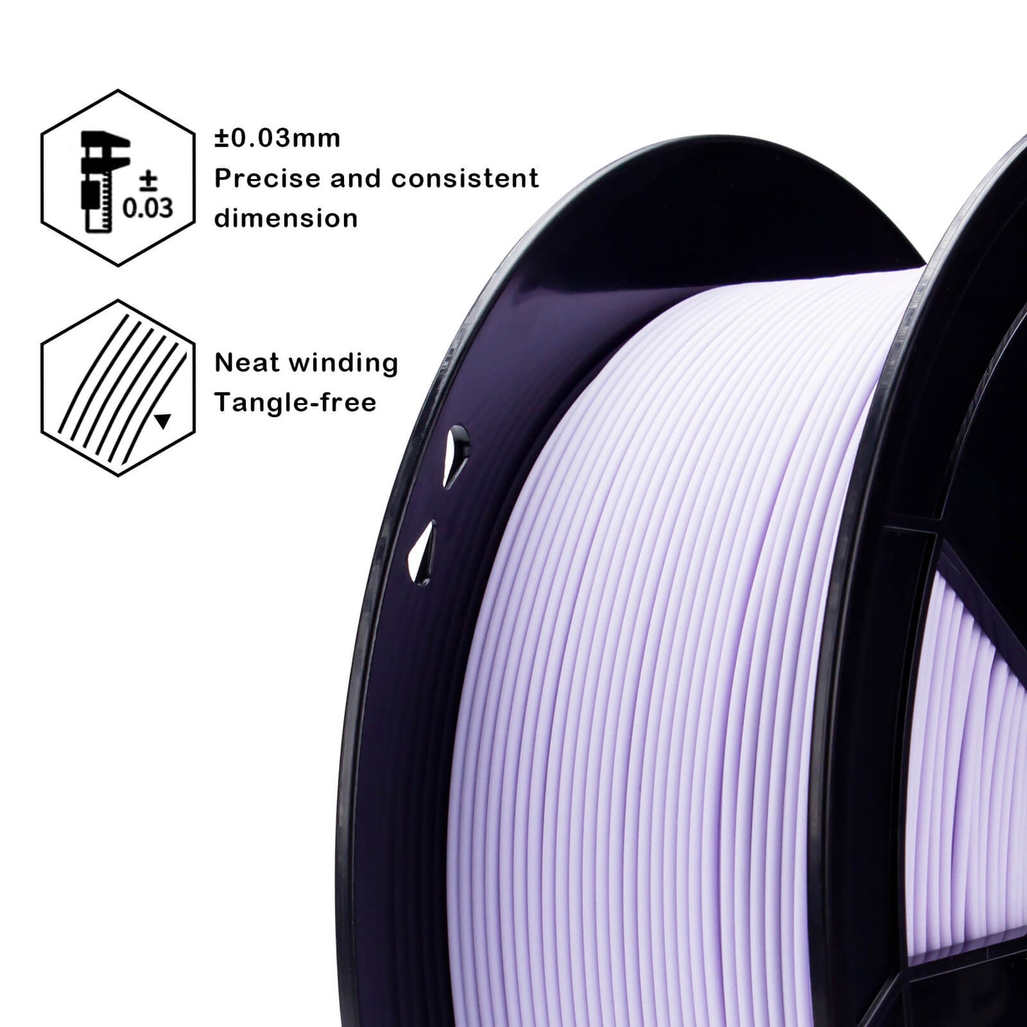 3D Craft Matte PLA Filament 1.75mm, Pastel Purple