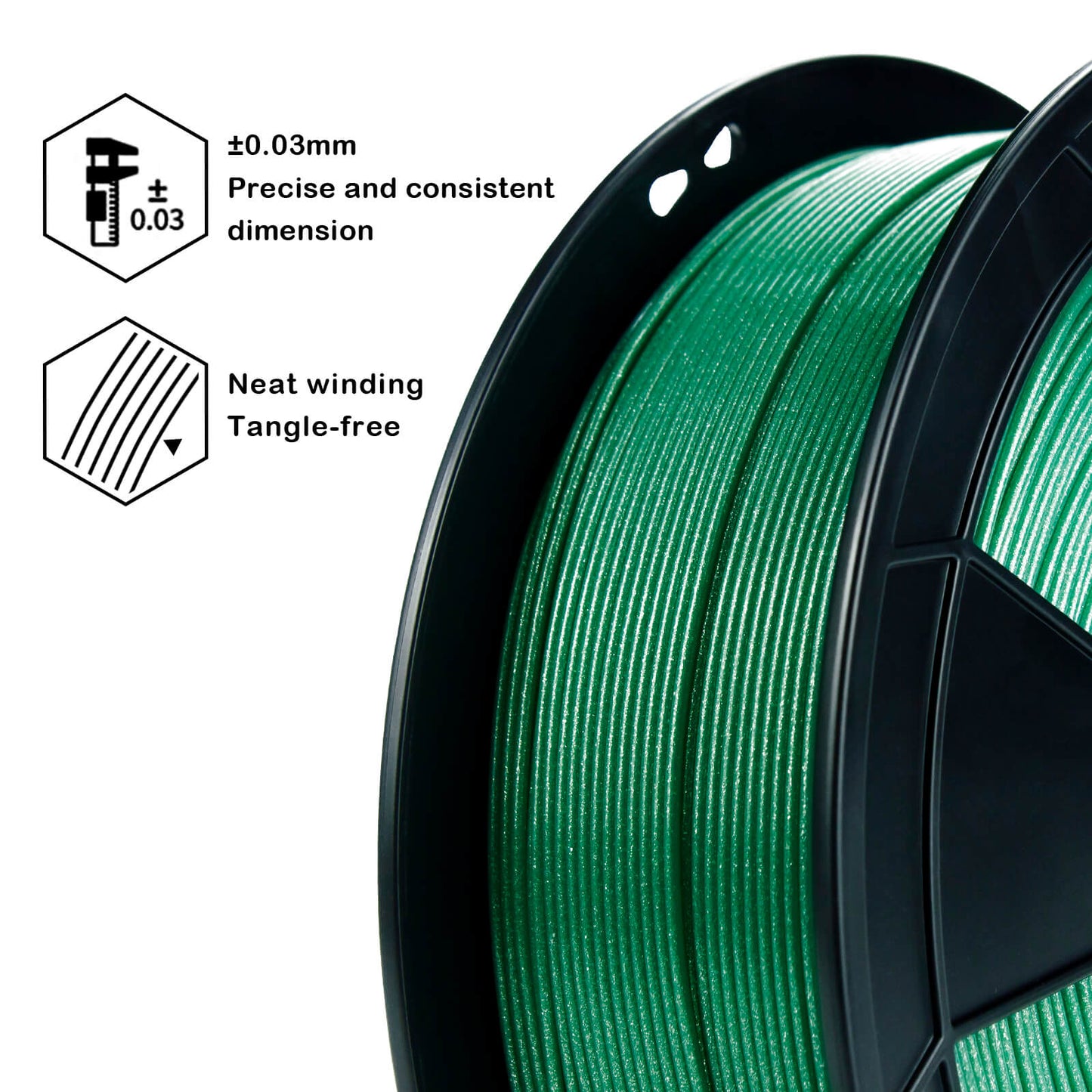 3D Craft Glitter Diamond  PLA Filament 1.75mm, Green
