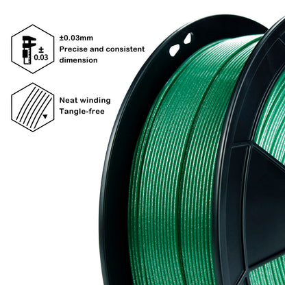 3D Craft Glitter Diamond  PLA Filament 1.75mm, Green