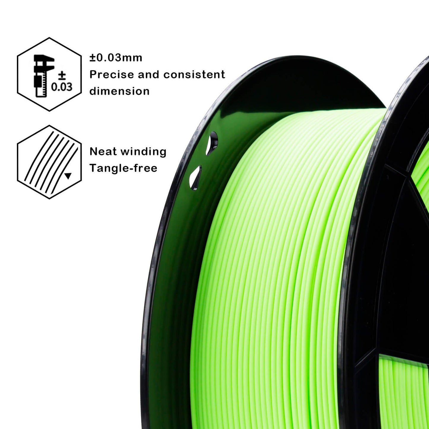 3D Craft Matte PLA Filament 1.75mm, Pastel Green