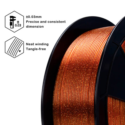 3D Craft  Glitter Twinkling PLA Filament 1.75mm, Caramel