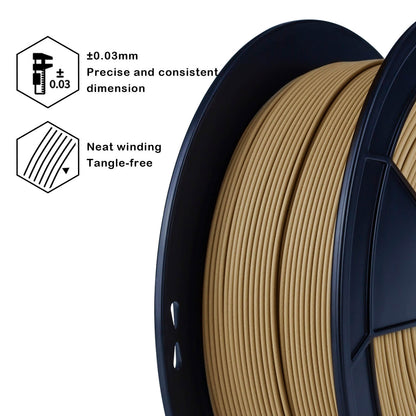3D Craft Matte PLA Filament 1.75mm, Wood