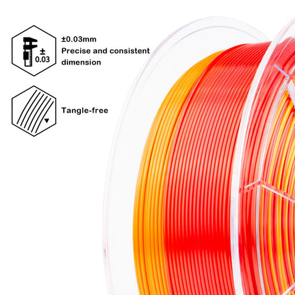 3D Craft Fast Gradient Silk PLA Filament 1.75mm, Personality Series- Passionate