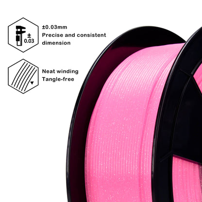 3D Craft Glitter Twinkling PLA Filament 1.75mm, Pink
