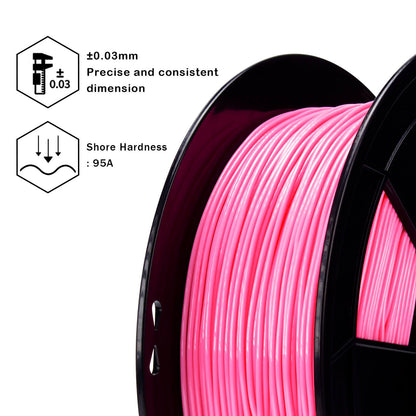 3D Craft  Shore 95A Hardness TPU Filament 1.75mm, Pink