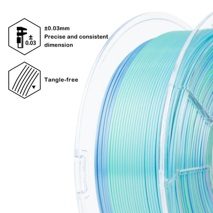 3D Craft Fast Gradient Silk PLA Filament 1.75mm, Personality Series-Pure