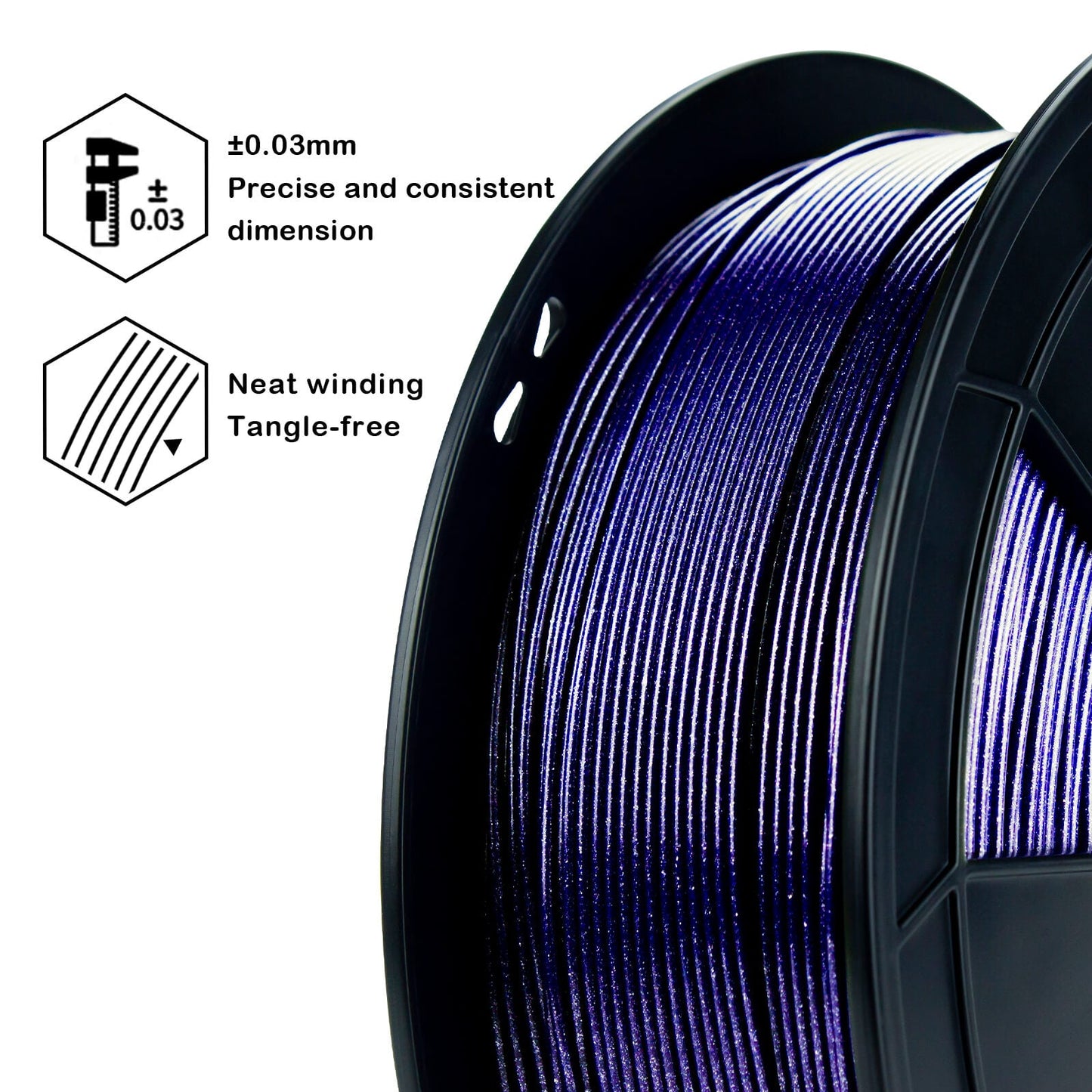 3D Craft Glitter Diamond  PLA Filament 1.75mm, Blue